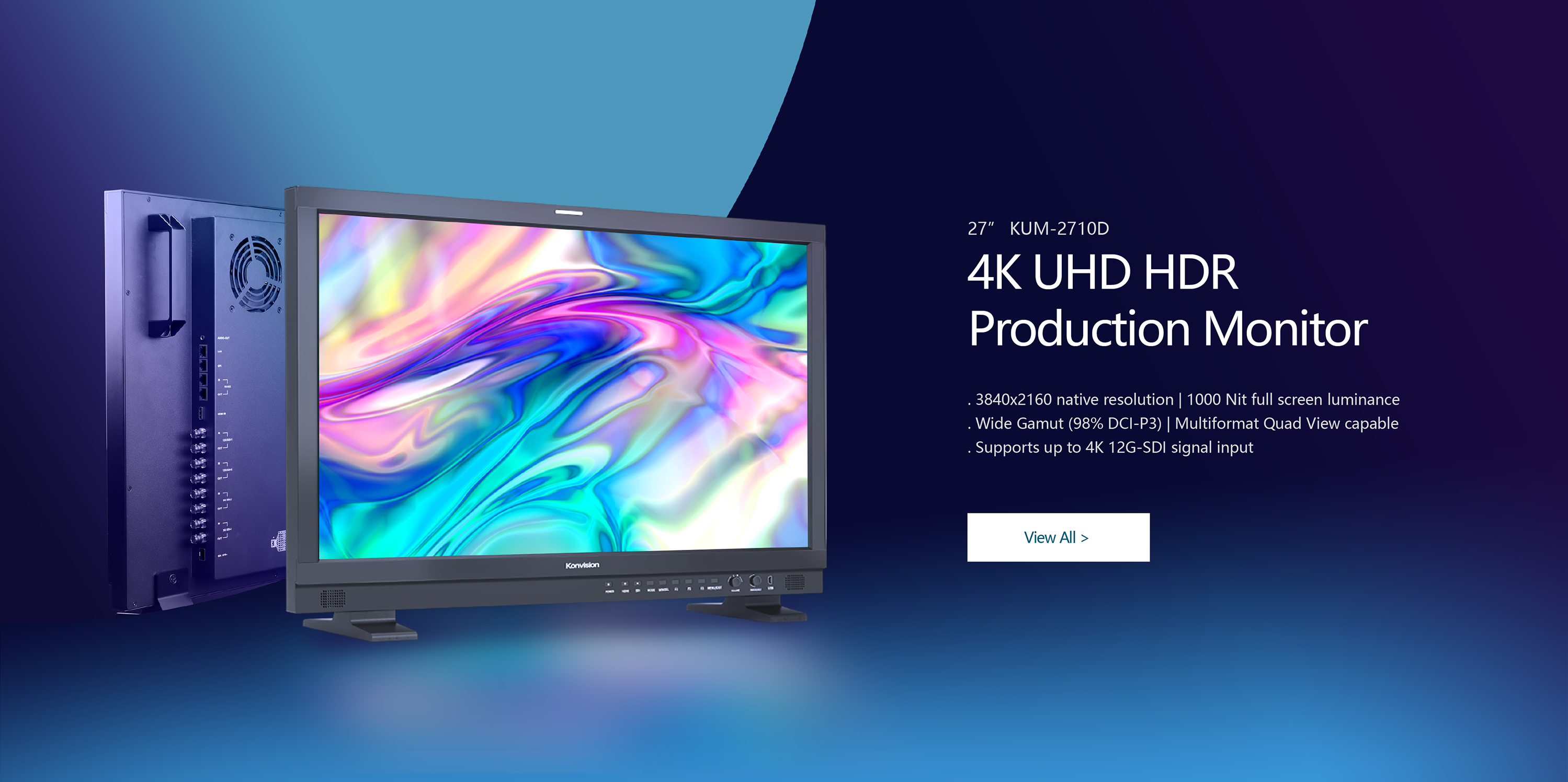 27" 4K HDR P3 Monitor with 12G-SDI