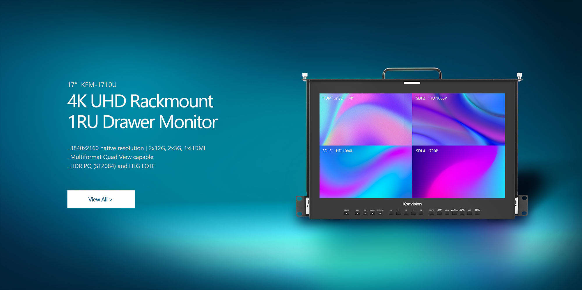 17" 4K HDR 1RU drawer monitor