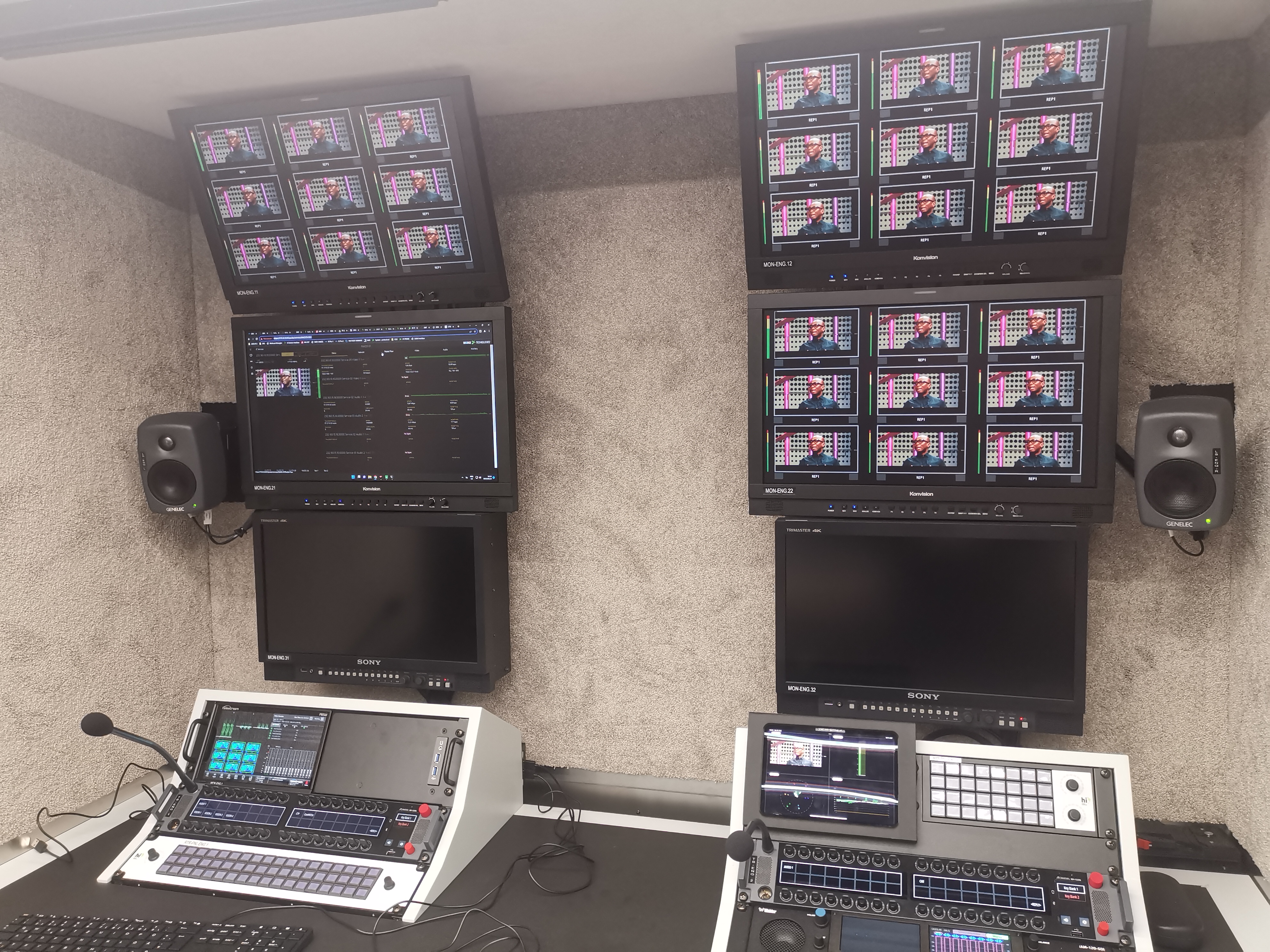 Konvision monitors were adopted by South Africa’s SuperSport IP2 broadcast truck